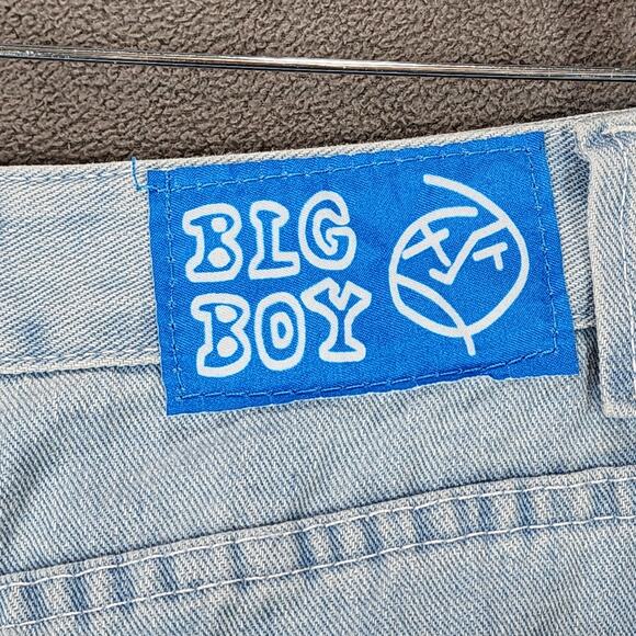 Polar Skate Co Big Boy Wide Leg Jean L Men High Rise Lt Blue Baggy 90s Y2K 31x29 - Picture 7 of 13